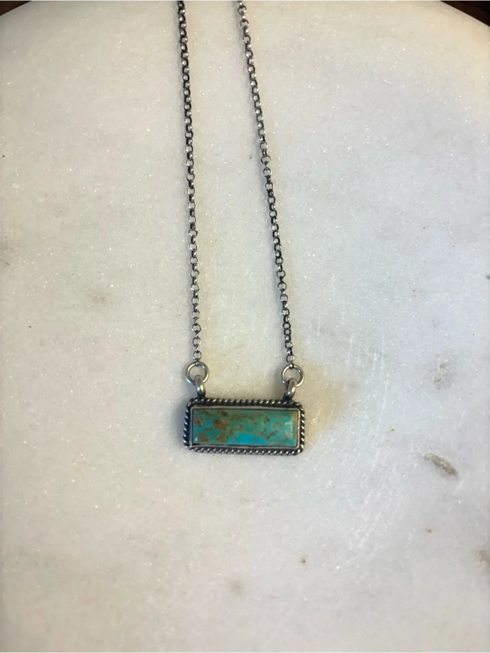 Native Turquoise Bar Pendant Necklace